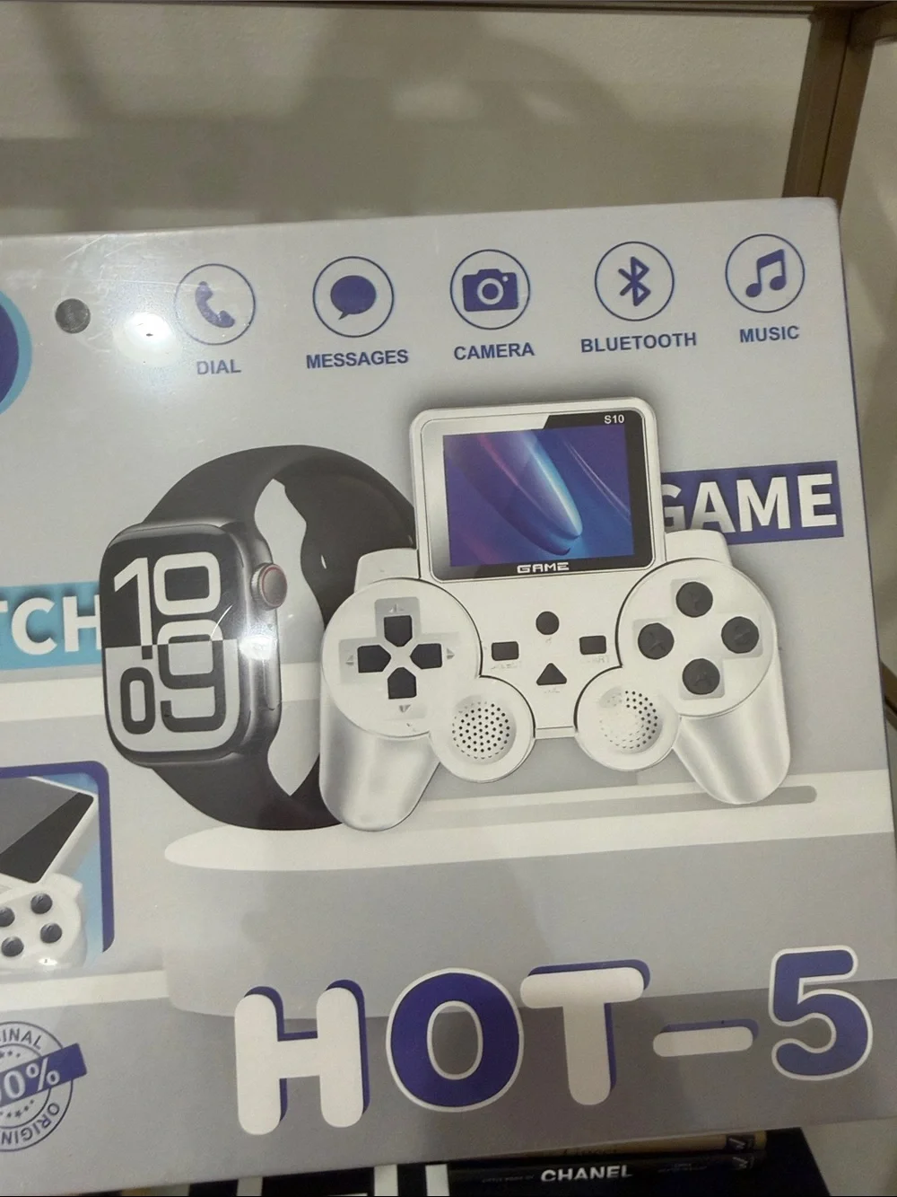 HOT-5 White Portable Game Controller with Watch